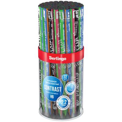 Карандаш ч/г Contrast HB, круглый, двухцветное дерево